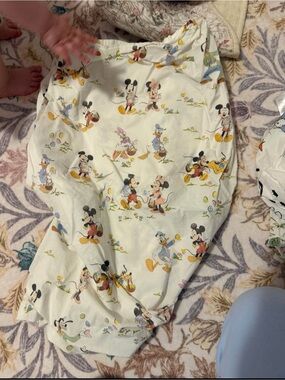 Disney Mickey & Friends Cream Printed Baby Sheet